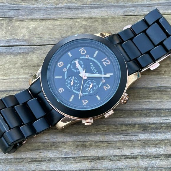 Akribos XXIV Ladies Wrist Watch Black/Gold Tone Analog Multi Function Watch - Picture 3 of 11